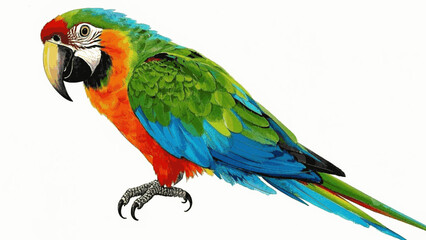Winged wash of color parrot isolated watercolor vector illustration svg