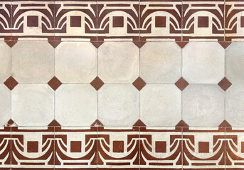 Colonial heritage tiles in random classic geometric shape, diamond, and ornamental patterns....
