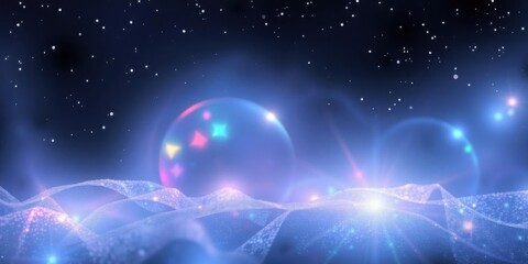 Ethereal Glow Sparkling Cosmic Landscape Fantasy Background