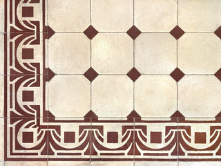 Colonial heritage tiles in random classic geometric shape, diamond, and ornamental patterns....