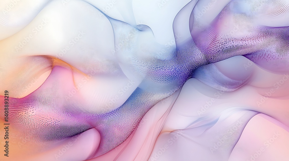 Aufkleber abstract flowing waves with pastel color gradient background