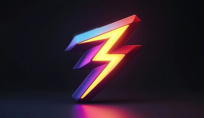 Neon lightning bolt graphic
