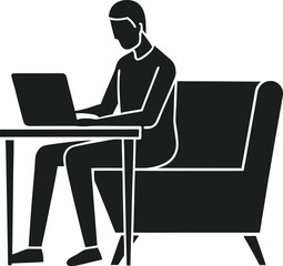 Silhouette of Remote Worker in Comfortable Setting