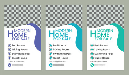  Modern real estate home sale instagram and facebook story template