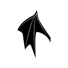 Fototapeta premium Silhouette of Dark Devil Wing. Scary Bat Wing. Flat Vector Illustration.