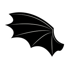 Fototapeta premium Silhouette of Dark Devil Wing. Scary Bat Wing. Flat Vector Illustration.