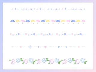 梅雨にぴったりなかわいい手描きのラインイラスト