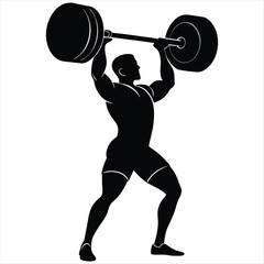 silhouette of a man lifting weights