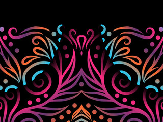 luxury traditional Indonesian Dayak batik design with aesthetic gradient background
