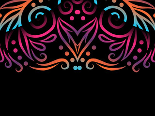 luxury traditional Indonesian Dayak batik design with aesthetic gradient background
