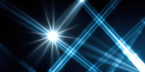 Abstract Blue Light Rays Glowing Starburst Background Texture