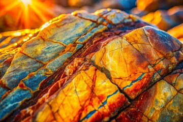 Colorful Rock Formation at Sunset