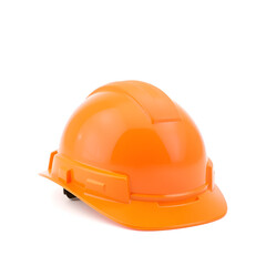 Fototapeta premium Orange hard hat or helmet isolated on white
