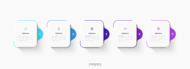 Vector Infographic label design template with icons and 5 options or steps. Can be used for process diagram, presentations, workflow layout, banner, flow chart, info graph.