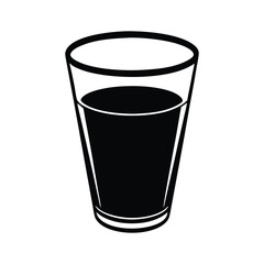 Glass with water silhouette vector illustration 