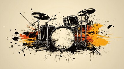 Drum set graphic art