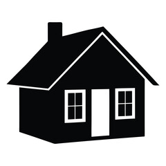 Simple house silhouette vector illustration 