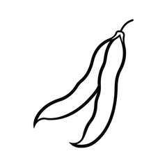 Green beans line art vector illustration  