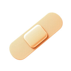 Adhesive Bandage. Bandage Aid. Bandaid. Skin-toned Medical Patch, Isolated on Transparent, Minimalist Design