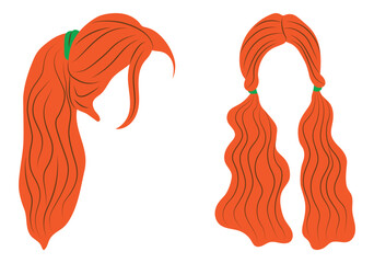 Elegant Woman's Ponytail Hairstyle, Front View.