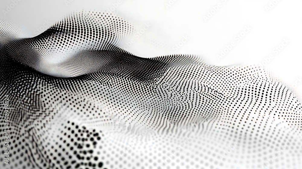Poster abstract dotted wave pattern on white background - modern texture