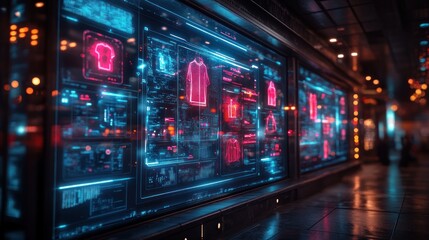 Futuristic Neon Clothing Displays: A Cyberpunk Retail Experience