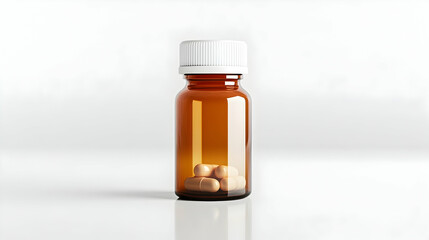 Pills in Bottle Showing Medicine Capsules for Healthcare