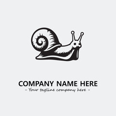Snail illustration black and white for logo company vector image
