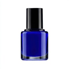 Obraz premium Blue nail polish bottle isolated on white background studio
