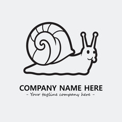 Snail illustration black and white for logo company vector image
