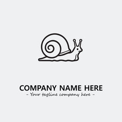 Snail illustration black and white for logo company vector image
