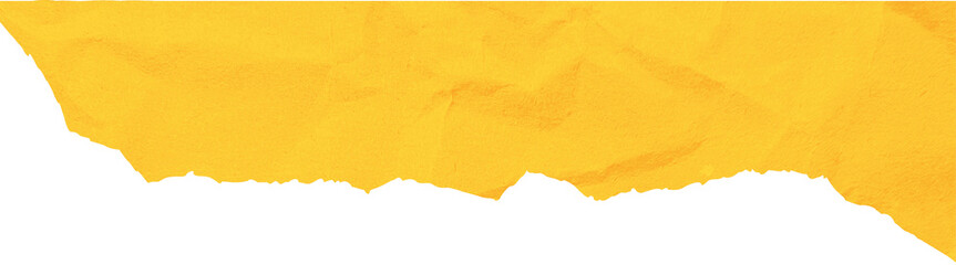 Yellow torn ripped paper edge border isolated on transparent background. Yellow Torn Paper Crumpled Illustration