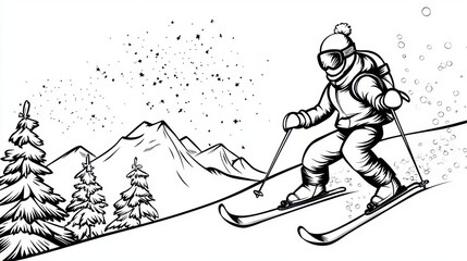 Skiing Adventure in Winter Wonderland