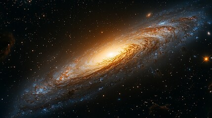 Fototapeta premium Spiral galaxy in deep space (3)