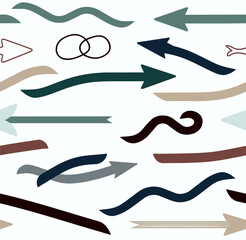 Abstract Arrow and Wave Seamless Pattern: Earthy Tones