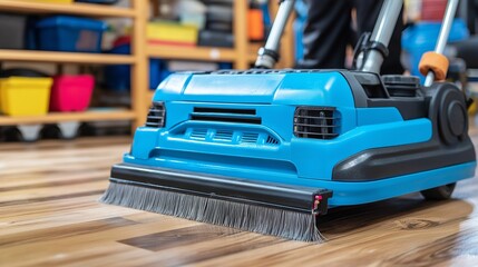 a man in safety gear using a squeegee to clean floor-to-ceiling glass panels on a corporate tower his body secured by ropes,generative ai illustration