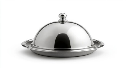 Obraz premium Elegant High-Quality Silver Food Cover with Stylish Dome Design