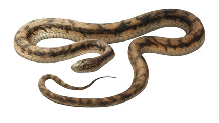 Realistic Snake in Sidewinding Motion Isolated on White Transparent Background