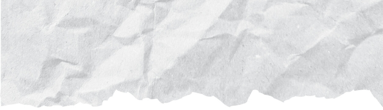 White torn ripped paper edge border isolated on transparent background. White Torn Paper Crumpled Illustration