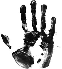 hand print on transparent background