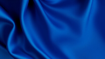 Fototapeta premium Luxurious Blue Silk Fabric with Rich Color and Shiny Texture - A Seamless Drapery Background