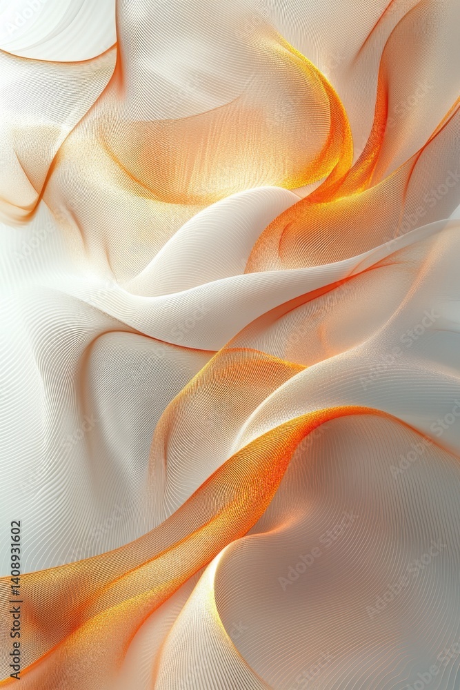 Poster abstract beige and gold background with soft flowing lines and sparkles