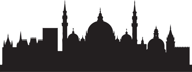 Obraz premium City Skyline Silhouettes Set 