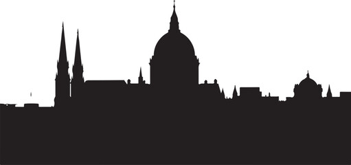 Naklejka premium City Skyline Silhouettes Set 