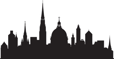 Fototapeta premium City Skyline Silhouettes Set 