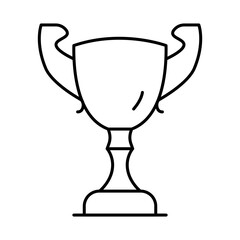 Trophy Line Icon. Award, Success, Achievement, Sport, Competition, Medal, Champion, Winner, Leadership Editable Stroke Vector Illustration.
