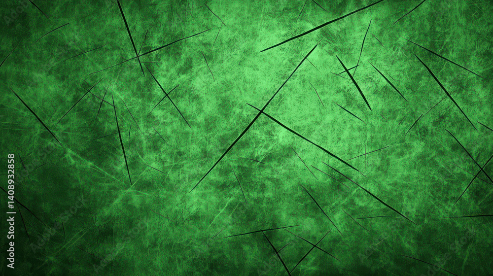 Poster textured green background with subtle grunge effect and striations for creative design projects