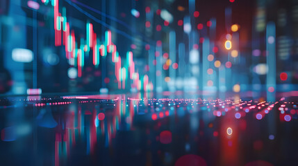 Business candle stick graph chart of stock market investment trading on blue background. Bullish point, Trend of graph. Eps10 Vector illustration
