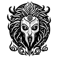 Mystical Being with Intricate Facial Markings