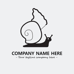 Snail illustration black and white for logo company vector image
